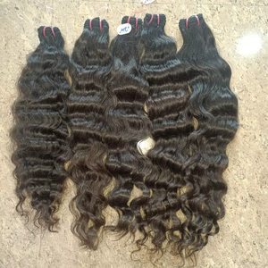 Extensiones de tejido de cabello humano virgen Remy indio sin procesar puro 100% - Product Image 1