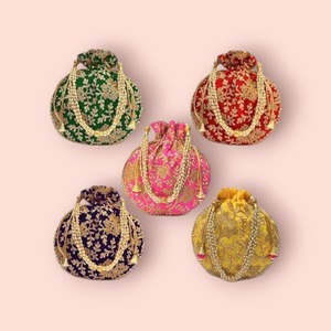 Bolso de Mano Personalizado de Diseño Nuevo, Hecho a Mano, con Bordado Floral Zari, Cierre de Cordón, Forma de Cubo, Ligero y Plegable para Mujer - Product Image 3