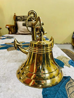Authentique Cloche d'Ancre en Laiton de 10 Pouces Poli Traditionnel Antique Cloche de Navire Tenture Murale Décor de Bateau Religieux