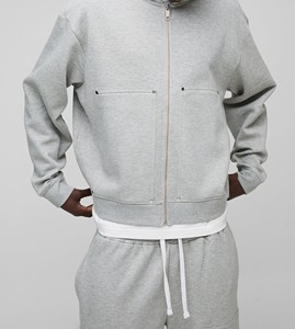 2025 nouveau arrivé de haute qualité 100% coton surdimensionné fermeture éclair survêtements respirant à manches longues Streetwear survêtements pour hommes - Product Image 6