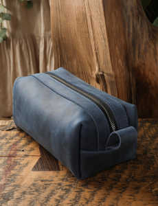 Genuine Leather Toiletry Bag <b>Mens</b> Dopp Kit Vintage Shaving Wash Bag Travel Cosmetic <b>Pouch</b> Custom Private Label TYG-0256 - Product Image 5