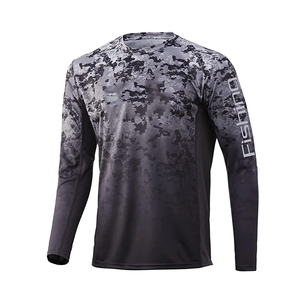 Sun Protection Moisture Wicking Cotton Polyester Fishing wear <b>Men's</b> Long Sleeve Mesh Fishing <b>shirts</b> - Product Image 6