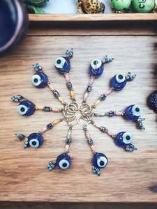 Evil Eye Bead Fashion Carabiner Keychain with Enamelled Tips 3D Shape Alloy Metal and Embossing Printing - Product Image 2