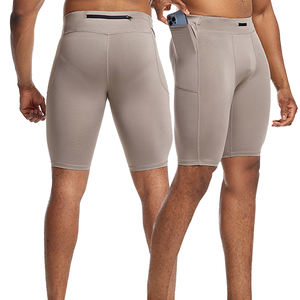 Biker Compression Shorts Avec Poche Yoga Fitness Workout 100% Polyester Athletic Shorts Hommes Léger Séchage Rapide Shorts Hommes - Product Image 1