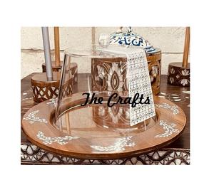 Trending Design Superior Quality Customizable Food Serving Platter with Wooden and <b>Glass</b> <b>Domes</b> for Home & Hotel Use - Product Image 6