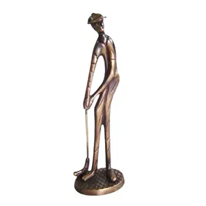 Antieke Bronzen Beelden Spelen Golf Antieke Decoratieve Standbeeld Spelen Voetbal Antieke Decoratieve Standbeeld