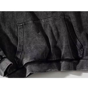 Sudadera con Capucha Oversize para Hombre, Lavado Ácido, Invierno, Color Sólido, Algodón Poliéster Impermeable, Diseño 3D con Logotipo Personalizado, Gris Humo - Product Image 4