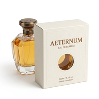 Flacon de parfum en verre transparent avec logo personnalisé, pompe pulvérisatrice, flacon vide rechargeable, boîte d'emballage avec revêtement coloré