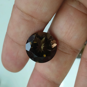 Quartz fumé naturel, 16 mm, taille brillante ronde, meilleure qualité, pierre précieuse en vrac pour la fabrication de bijoux - Product Image 4