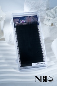 Extensions de cils NBT, finition mate noire, éventails réguliers, cheveux synthétiques, plateaux de cils, doux pour les cils personnalisés en gros, naturels - Product Image 4