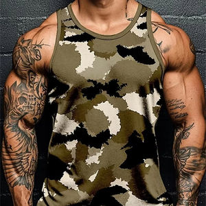 Camiseta sin mangas con estampado 3D de rayas Retro para hombre, chaleco deportivo informal sin mangas a la moda de verano, ropa holgada transpirable de secado rápido, camisetas - Product Image 2