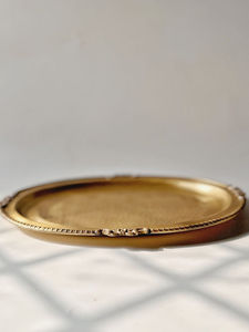 Plateau ovale en aluminium de luxe de style indien pour restaurant hôtel mariage au meilleur prix avec logo personnalisé - Product Image 3