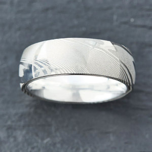 Anillo de Bodas de acero de Damasco moderno Joyería de acero inoxidable para fiestas Producto de Venta caliente - Product Image 2