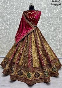 Magnifique Lehenga Choli Et Double Dupatta Avec Velours Kali Travail - Product Image 2