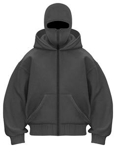 Hombres Oversized Double Hood Ninja Mask Hoodie - Product Image 2