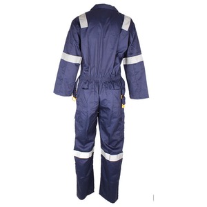 Custom Solid Color Long Sleeve One-piece <b>Silver</b> Strip Reflective Strip Cotton Work Clothes - Product Image 2