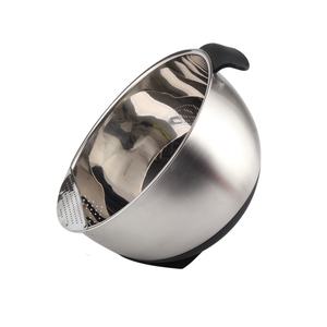 Passoire microporeuse en acier inoxydable 201, bol à mélanger et passoire en acier inoxydable 2 en 1 - Product Image 3