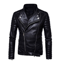 Blouson de moto en cuir véritable pour homme, coupe ajustée, style motard, coupe-vent et imperméable, en peau de mouton, collection hiver, vente en gros