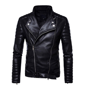 Wholesale Men Genuine Premium Leather Slim Fit Biker Style Winter Fashion Motorcycle <b>Jacket</b> Windproof <b>Waterproof</b> Sheep Stand - Product Image 4