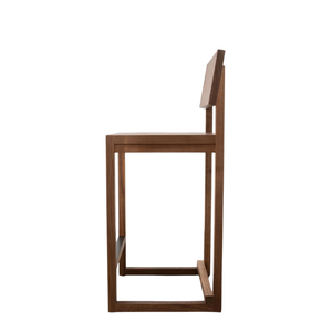 Silla de Bar Moderna de Madera de Teca Sólida con Respaldo para Hogar, Bar, Hotel y Uso Comercial - Product Image 2