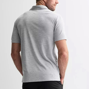 2025 nueva llegada hombres para Polo camiseta Haither gris manga corta 100% algodón ajuste suelto personalizado estampado de talla grande de punto Fa - Product Image 2
