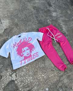 ชุดวอร์มผู้ชายผ้าฝ้ายเฟรนช์เทอร์รี่ปักลายสำหรับฤดูหนาว 330 GSM ทรงบ็อกซี่ สไตล์สตรีทแวร์ ผลิตในปากีสถาน - Product Image 2