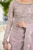 Sari de Mujer de Diseño Premium, Bordado, Tradicional, de Georgette, Seda y Piel Sintética, Largo hasta el Suelo, Lavable, de Secado Rápido y Alta Calidad