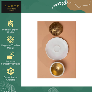 Encens arabe Oud de qualité supérieure, design luxueux artisanal, élégant brûleur d'encens en travertin, marbre, laiton, métal pour - Product Image 6