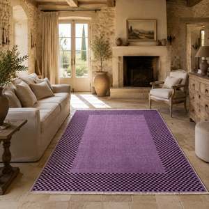 <b>Rug</b> Weavers RW3047403 Quadrant Plum Geometric Washable <b>Rug</b> Dropshipping Wholesale Washable Chenille 10 Sizes - Product Image 3