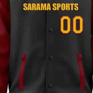 Chaqueta Deportiva Casual Personalizada de Manga Larga, Chaqueta Universitaria Deportiva de Color Sólido, Chaquetas de Béisbol para Hombre - Product Image 3