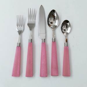 Ensemble de couverts en métal Top Design avec poignée en résine bleue finition argentée pour la maison et les hôtels ensembles de couverts de vaisselle de table - Product Image 2