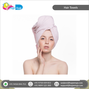 Qualité exceptionnelle 100% coton Rectangle Hair Wrap Towel Quick Dry & Soft Luxury pour les femmes - Product Image 6