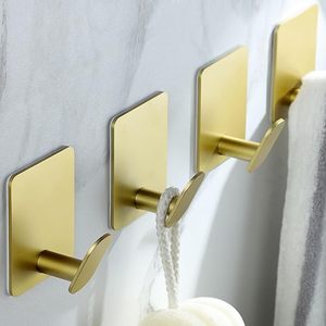 Ganchos y rieles adhesivos antiguos y atractivos de acero inoxidable dorado para uso en paredes de dormitorio o cocina - Product Image 5