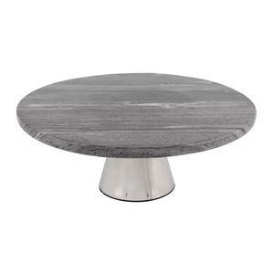 Ensemble de présentoirs à gâteau Mable ronds nordiques modernes pour décoration de mariage support à gâteau en marbre blanc pour anniversaire avec base en métal doré - Product Image 6