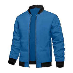 Chaqueta bomber informal de primavera y otoño para hombre, cortavientos ligero con bolsillos, servicio ODM OEM, cuero vaquero largo, relleno de algodón PU - Product Image 6