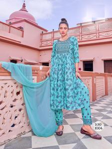 คอลเลกชันฤดูร้อนของนักออกแบบตามความต้องการสูงกางเกง Kurti พร้อม Dupatta สําหรับสุภาพสตรี สวมใส่ มีจําหน่ายในราคา Afforanele - Product Image 4