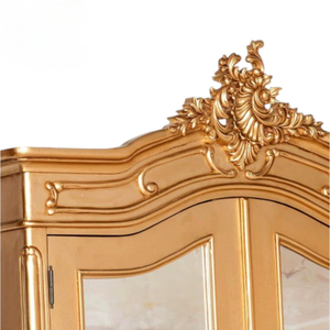 ตู้เสื้อผ้าไม้สักงานทำมือทันสมัยหรูหราพร้อมประตูกระจกแกะสลักลายแบบพรีเมี่ยมสำหรับเฟอร์นิเจอร์ห้องนอนและอพาร์ทเมนต์ - Product Image 4