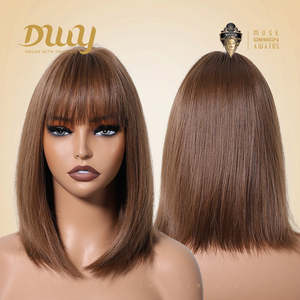 DWY 13 Inches Mixed Color <b>Bob</b> <b>Wig</b> Short Straight Lace Front with High Temperature Fiber Glueless Braids High Quality - Product Image 4