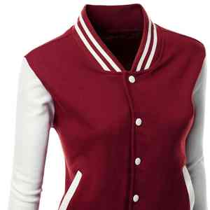 Vestes d'université pour femmes, crop top, en cuir véritable, manches pour dames, taille plus, vestes d'université de baseball pour femmes, vente en gros - Product Image 2