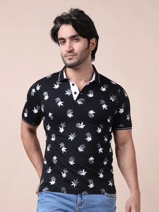 Moda clásica para hombre 100% algodón media manga para cuello Polo Camiseta cómoda Elegante ropa informal impresa ajuste Regular - Product Image 2