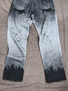 Pantalones Vaqueros de Mezclilla para Hombre, Estilo Vintage, Lavado, Corte Recto, Anchos, Holgados, Personalizados por el Fabricante, con Impresión DTG - Product Image 2