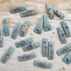 กิ๊บติดผมปักลายสำหรับเด็กผู้หญิงกิ๊บติดผมวินเทจเครื่องประดับผมแบบปักลายดอกไม้หรูหราของขวัญผลิตในเวียดนาม - Product Image 1