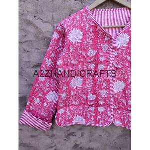 Chaqueta de algodón acolchada Vintage Unisex, abrigo Reversible hecho a mano de piel de oveja, logotipo de decoración de bolsillo corto a la moda para Festival de mujer - Product Image 4