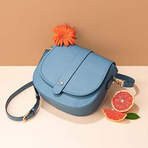 Sac à bandoulière vintage en cuir grainé bleu sarcelle résistant à l'eau pour femme, sac fourre-tout souple et décontracté avec fermeture éclair pour le travail - Product Image 2