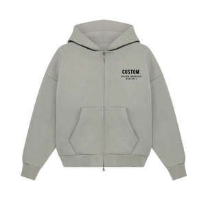 Sweat à capuche zippé poids lourd surdimensionné Double fermeture éclair à capuche personnalisé recadrée pleine fermeture éclair sweats à capuche pour hommes - Product Image 6