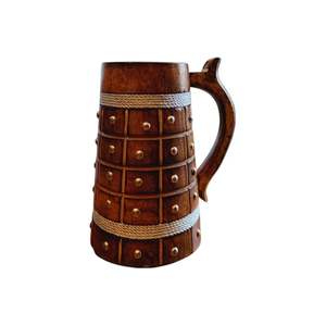 Corne à boire en bois d'acacia naturel écologique poli à la main classique avec taille personnalisée pour les amateurs de bière - Product Image 1