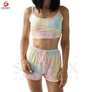 Primavera Verano Mujer corto Satén de seda ropa de noche Manga corta Conjunto de dos piezas Nuevos conjuntos de ropa de dormir - Product Image 6