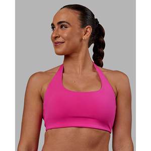 Soutien-gorge de sport ajustable Challenger rose fuchsia - Haut d'entraînement imprimé pour la gym et les activités sportives - Product Image 3