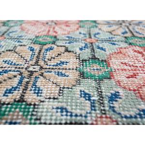 Alfombra de Lana Verde Vintage Anudada a Mano, Rectangular Grande con Patrón Floral Abstracto para Entrada, Sala de Estar o Pasillo - Pae-2276 - Product Image 3