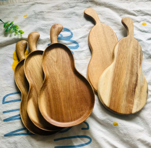 Bandeja de madera natural ecológica directa de fábrica al por mayor en forma de calabaza única para comida nutritiva para bebés y servicio elegante - Product Image 3